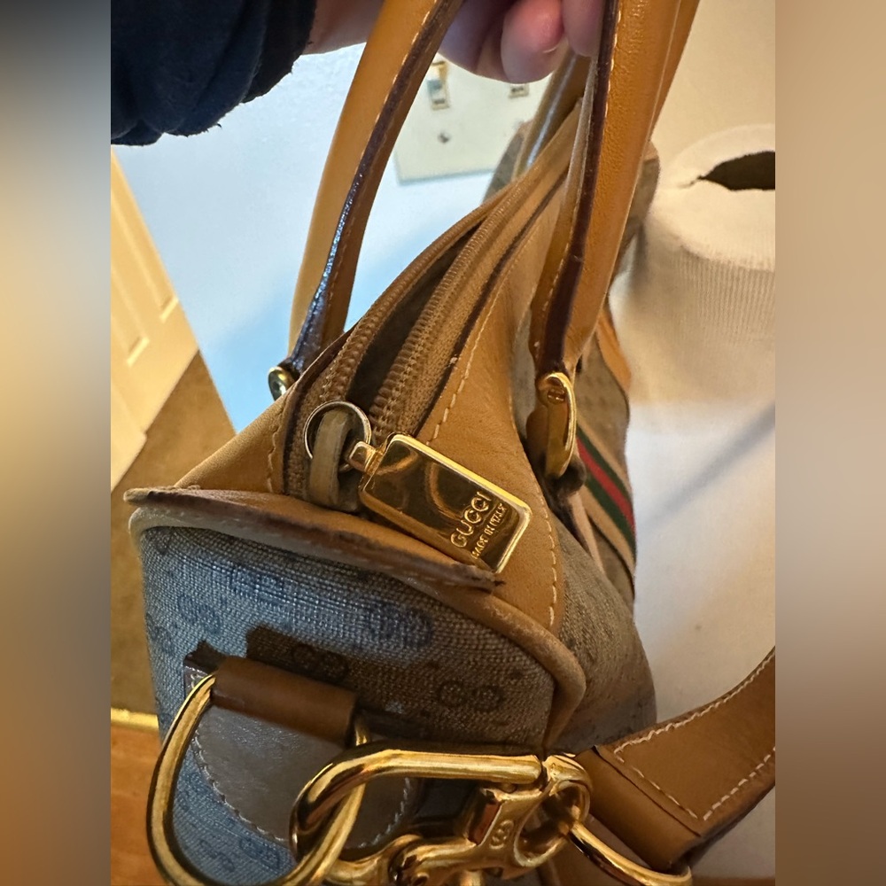 Vintage Gucci Micro GG Web Boston Bag w/ Strap - Picture 10 of 16